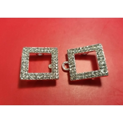 Zapięcie ozdobne kwadrat srebrne